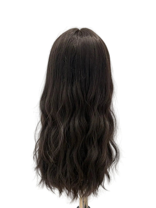 Solid Dark Brown Silk Top Wig for Sensitive Scalp