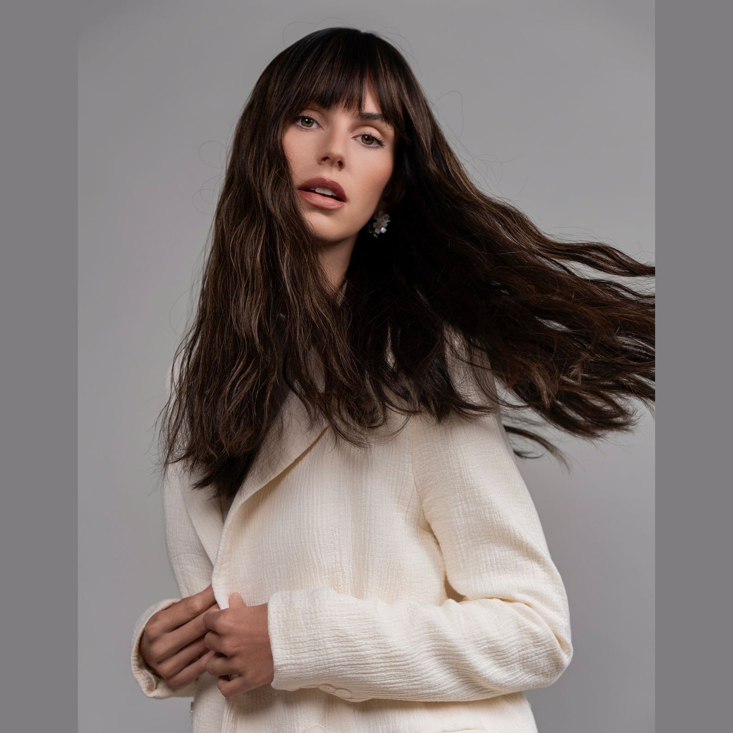 Medium Brown Silk Top Wig in Natural Wave