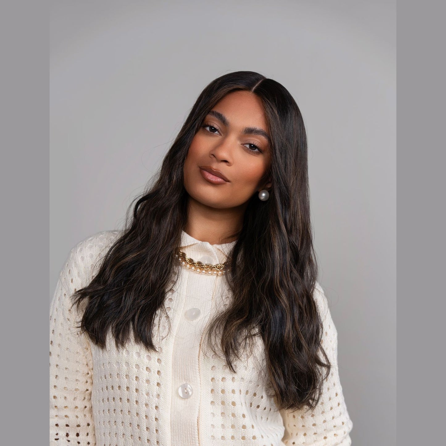 Rich Brown Lace Top Wig in Natural Wave