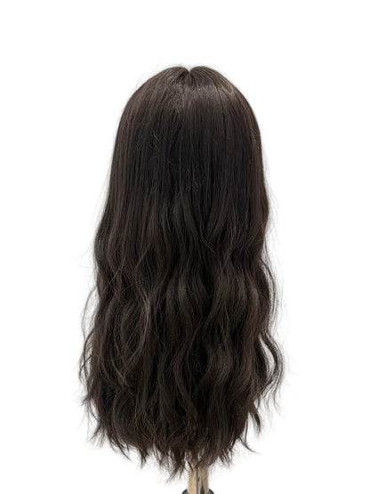 Solid Dark Brown Silk Top Wig for Sensitive Scalp