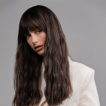 Chestnut Brown Silk Top Wig in Natural Wave