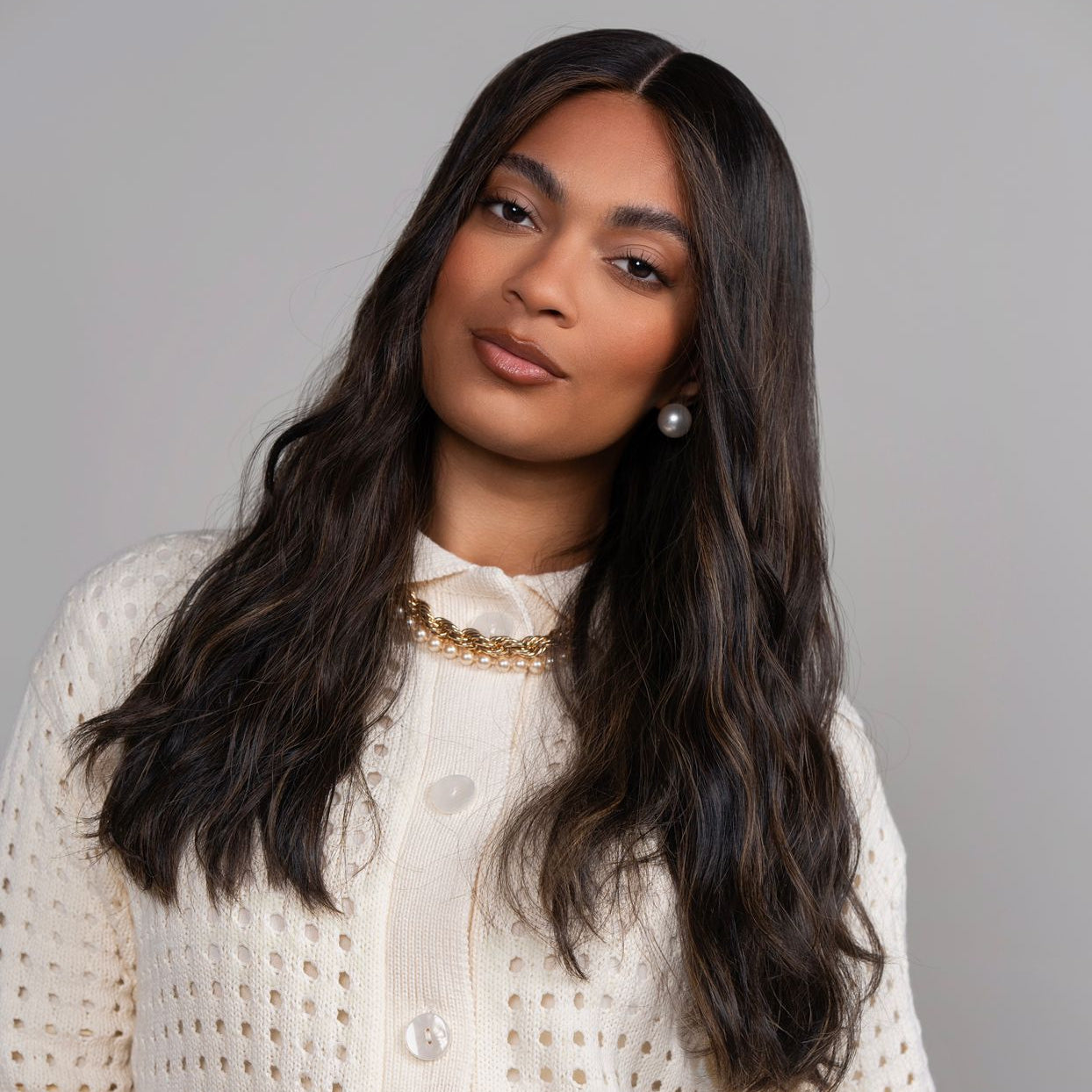 Rich Brown Lace Top Wig in Natural Wave