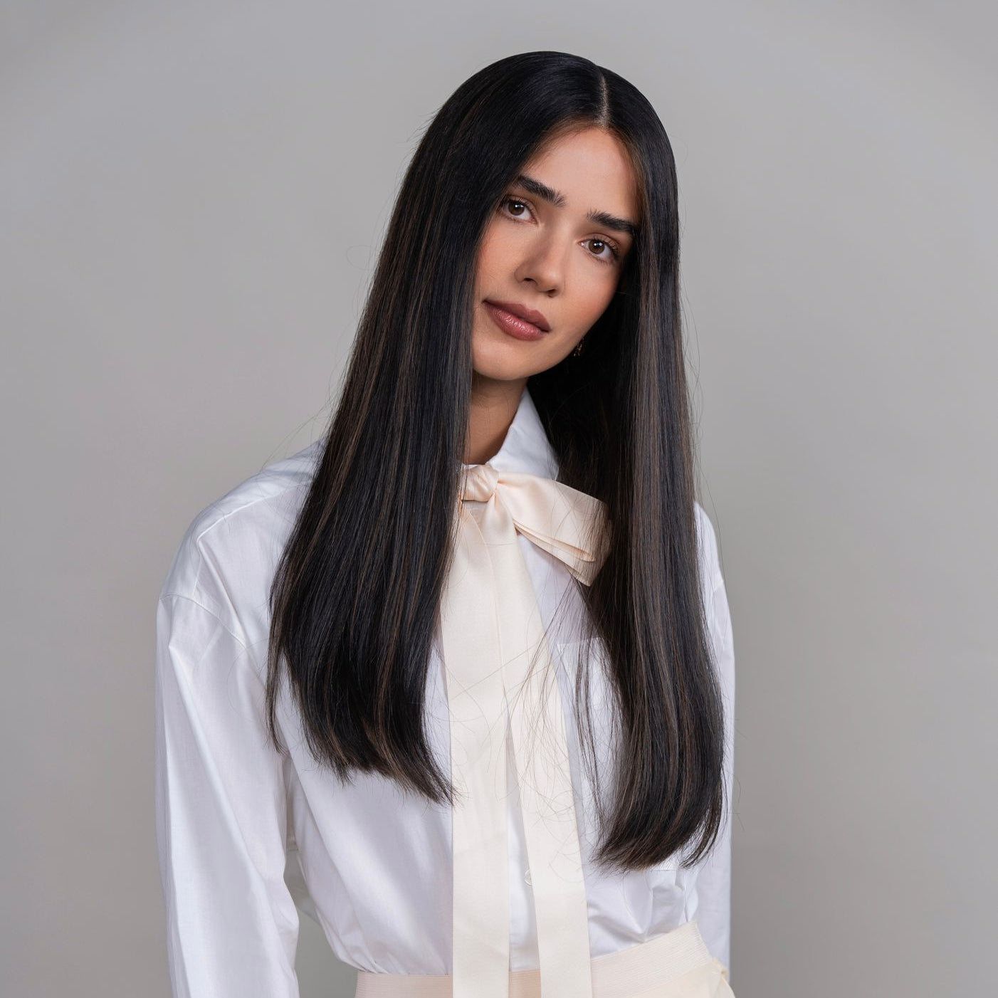 Solid Dark Brown Lace Top Wig in Natural Wave