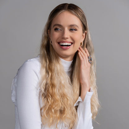 Warm Blonde Lace Top Wig in Natural Wave
