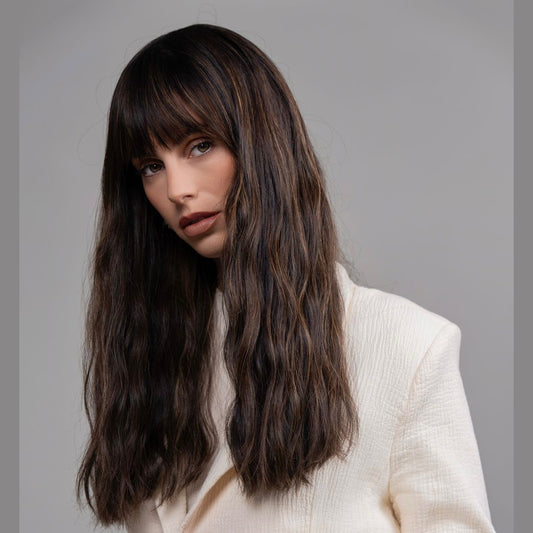 Chestnut Brown Silk Top Wig in Natural Wave