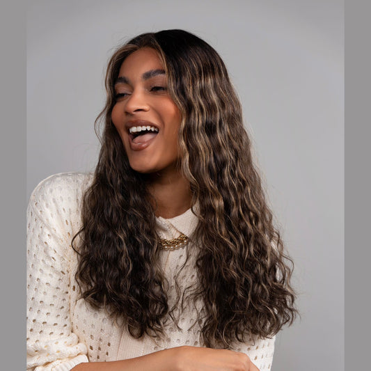 Chestnut Brown Lace Top Wig in Natural Wave