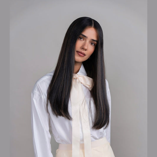 Solid Dark Brown Lace Top Wig in Natural Wave