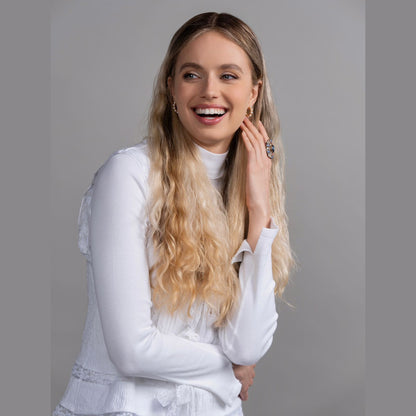 Warm Blonde Lace Top Wig in Natural Wave