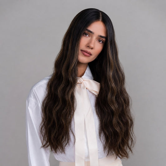 Medium Brown Bandfall Wig in Natural Wave