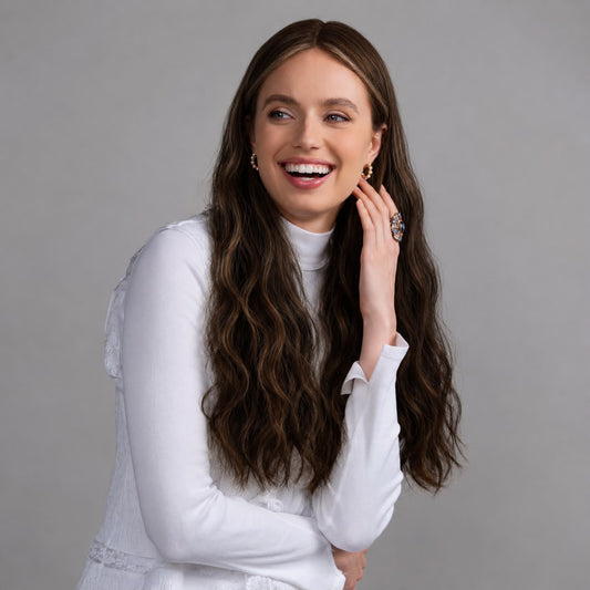 Chestnut Brown Bandfall Wig in Natural Wave