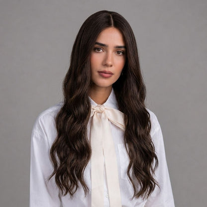 Rich Brown Silk Top Wig for Sensitive Scalps