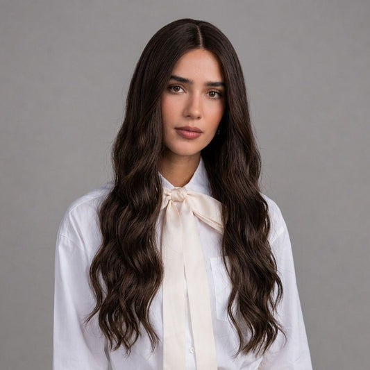 Rich Brown Silk Top Wig for Sensitive Scalps