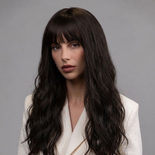 Solid Dark Brown Lace Top Wig for Sensitive Scalps