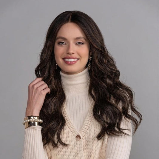 Rich Brown Lace Top Wig for Sensitive Scalps