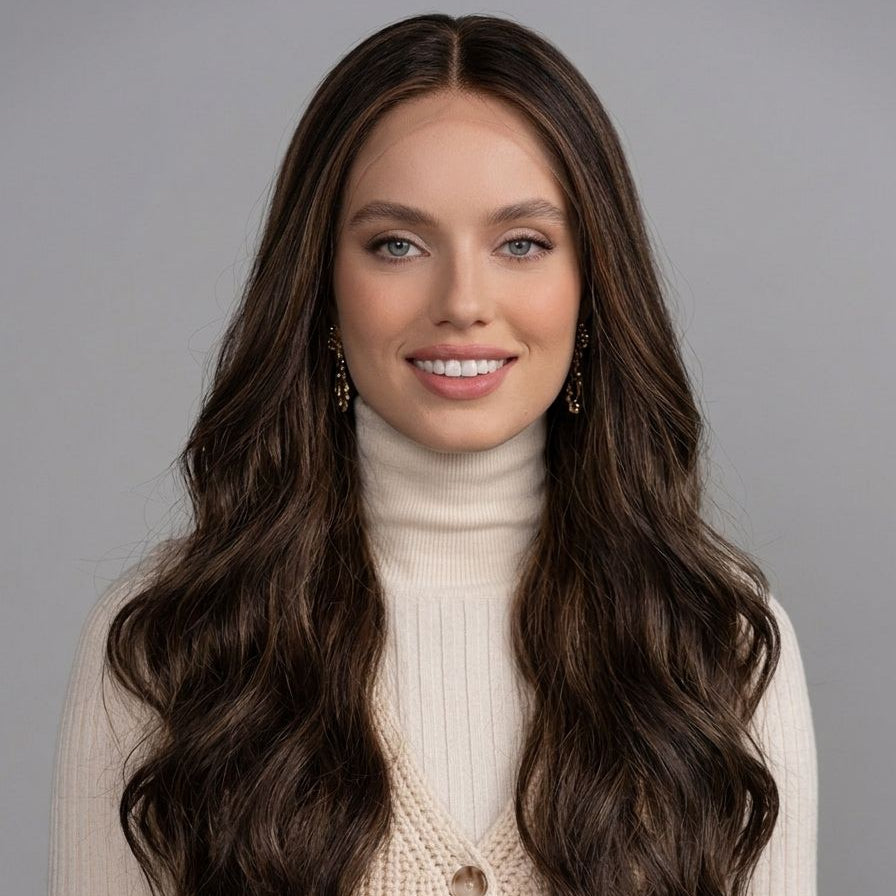 Chestnut Brown Lace Top Wig for Sensitive Scalps
