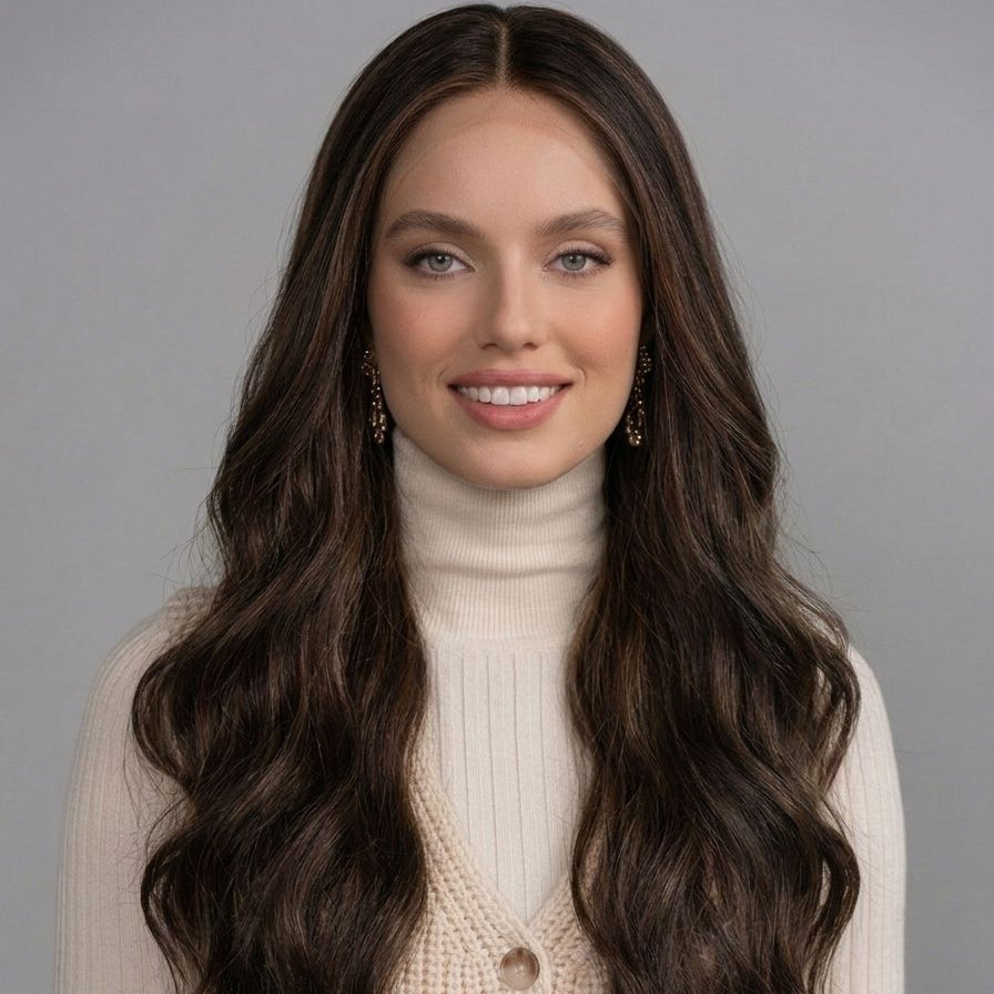 Chestnut Brown Bandfall Wig for Sensitive Scalps