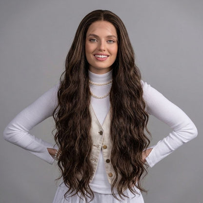 Medium Brown Bandfall Wig for Sensitive Scalps