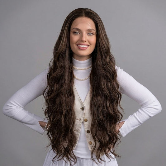Medium Brown Bandfall Wig for Sensitive Scalps