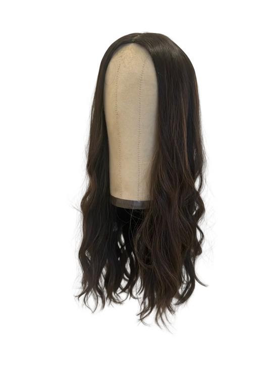 Rich Brown Silk Top Wig in Natural Wave